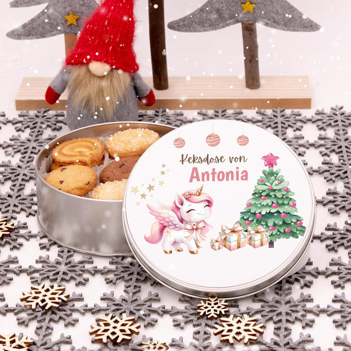 Kidsmood - Keksdose aus Metall – Personalisierte Weihnachtsdose zum Befüllen | Lebensmittelechte Geb