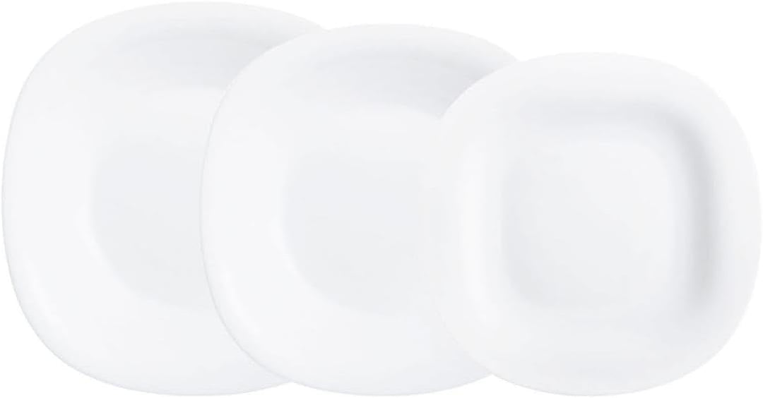 Luminarc Neo Carine Tafelservice aus Opalglas für 6 Personen, 18-teilig, extra robust, weiss, neues