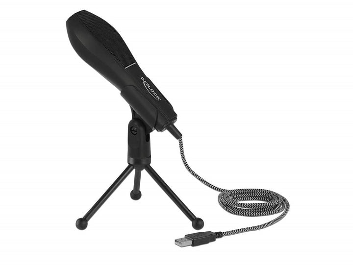 DeLOCK USB Kondensator Mikrofon Microphone, Standmikrofon, Aufnahmemikrofon mit Tischständer für PC