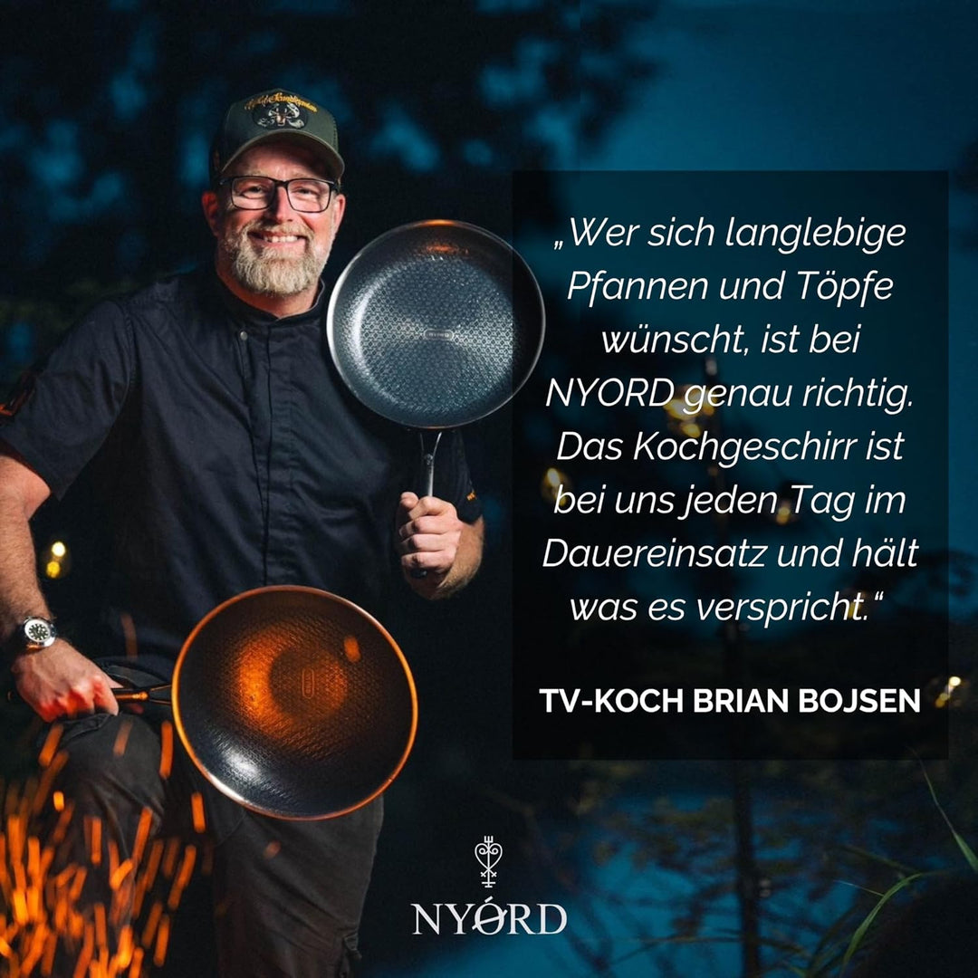 NYORD Kochtopf 20 cm aus Kupfer, mit Hybrid-Protection & Keramikbeschichtung, geeignet für Ceran-, G