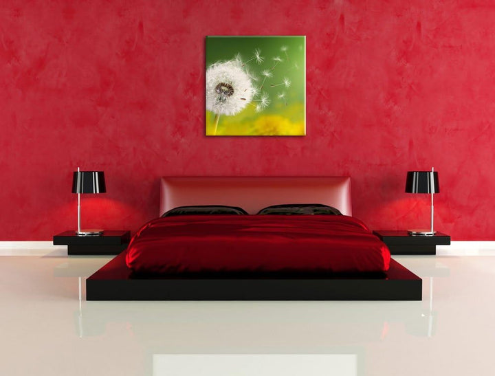 Pixxprint Löwenzahn Samen, Format: 70x70 auf Leinwand, XXL riesige Bilder fertig gerahmt mit Keilrah