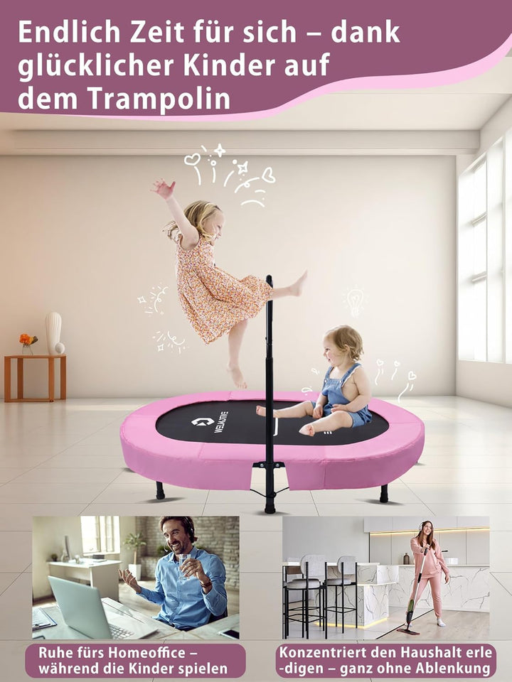 Ovales Indoor Trampolin für 2 Personen geräuscharm belastbar bis 150kg Ideal für Kinder &amp; Erwachsene