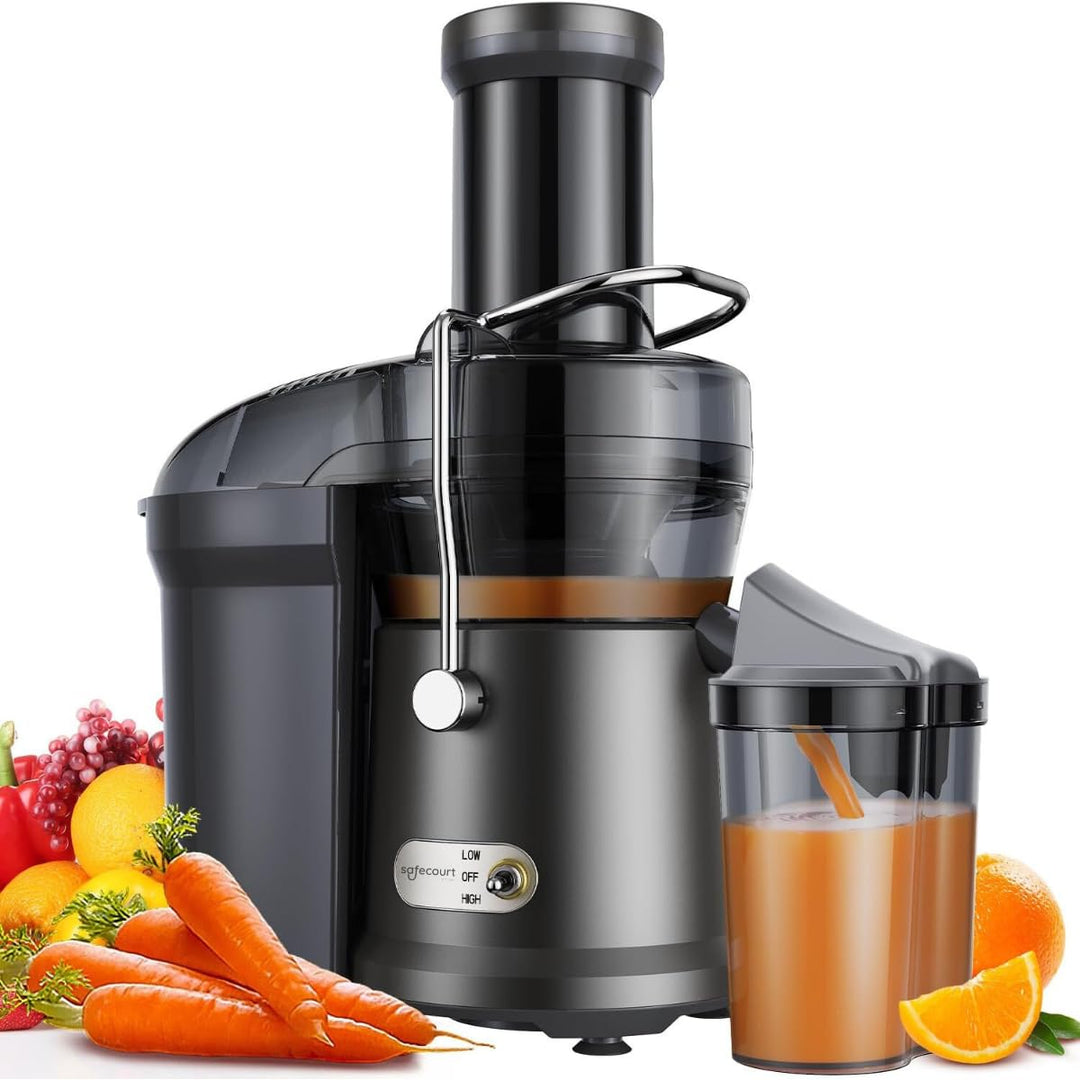 Safecourt Kitchen Entsafter Gemüse und Obst - Slow Juicer [1300W, 2 Stufen für hart & weich] - Saftp
