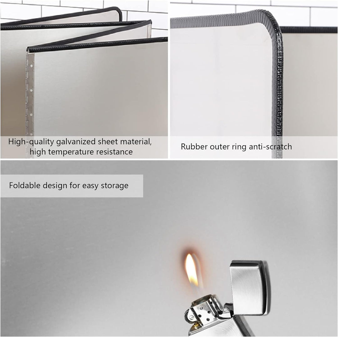 hicoosee Spritzschutz Faltbar Herd, Küchen-Spritzplatte, Spritzschutz für Pfannen, Antihaftbeschicht