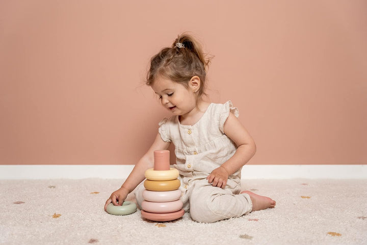 Little Dutch Stapelturm Stapelringe Steckspiel Kunststoff Baby Kleinkind 6-teilig - rosa