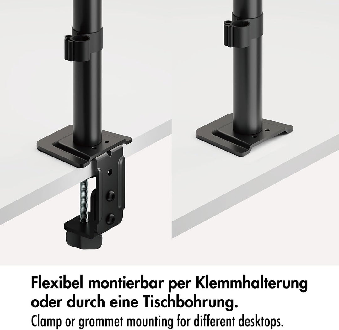 LogiLink Monitor Tischhalterung für 17–32" Bildschirme, 10 kg max., Armlänge 202 mm, VESA 75x75/100x