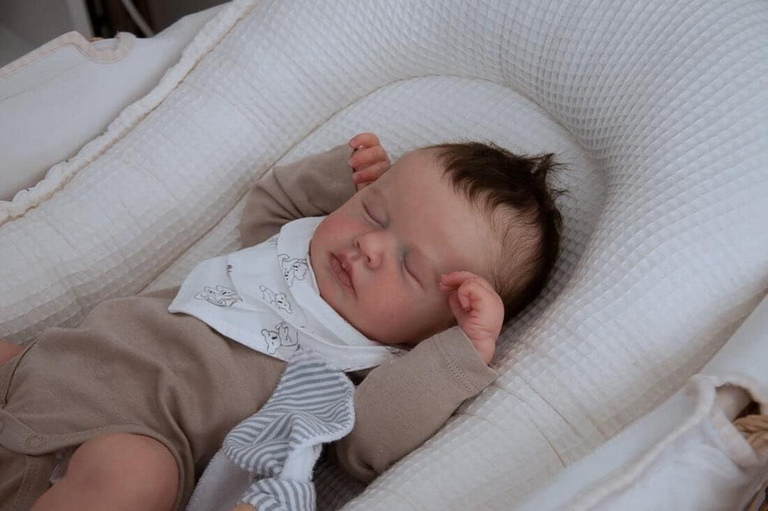 Zero pam Reborn Baby Vollsilikon Lebensecht Mädchen,50CM Lächelndes Silikon Baby Puppe Mit Haaren, S