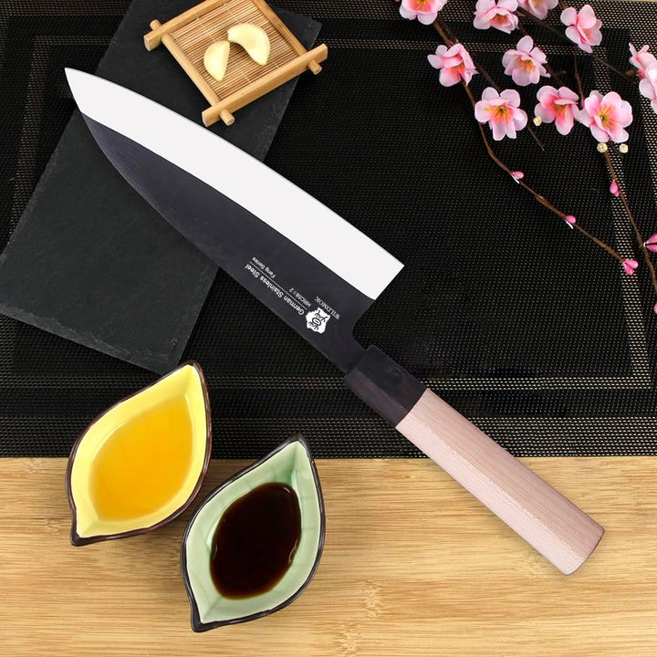 WILDMOK 19,4 cm Deba-Messer Asiatisches Usuba-Lachsmesser Sashimi-Messer Deutsche Edelstahlklinge un
