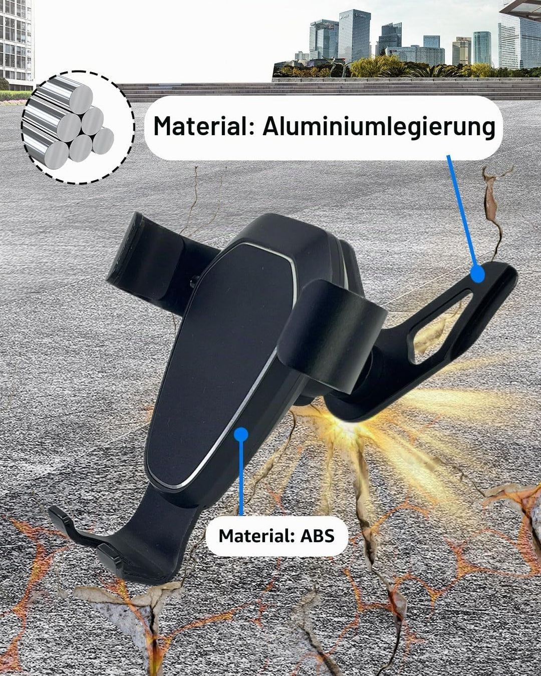 Schwerkraft -Handyhalterung Aluminium für Audi A1 2011–2019