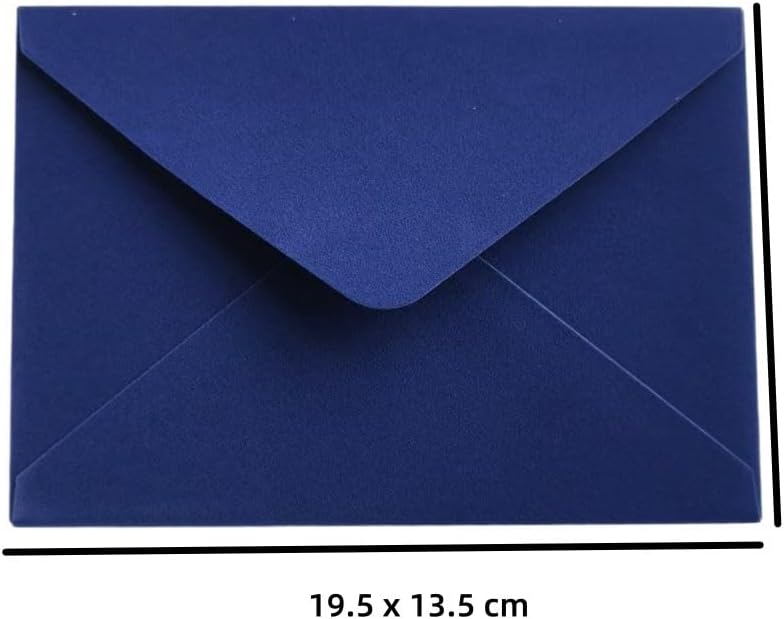 MillaSaw Blauer Samt-Umschlag, weicher Umschlag für Einladungen und Dankeskarten, 13,5 x 19,5 cm, 20