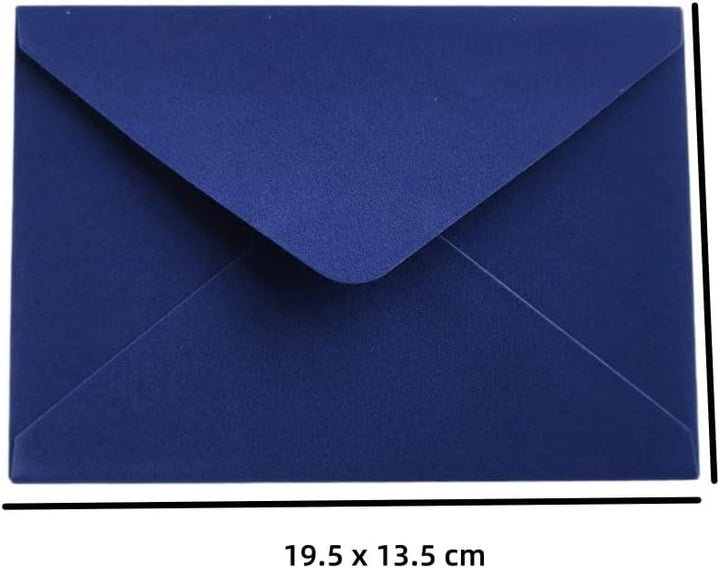 MillaSaw Blauer Samt-Umschlag, weicher Umschlag für Einladungen und Dankeskarten, 13,5 x 19,5 cm, 20