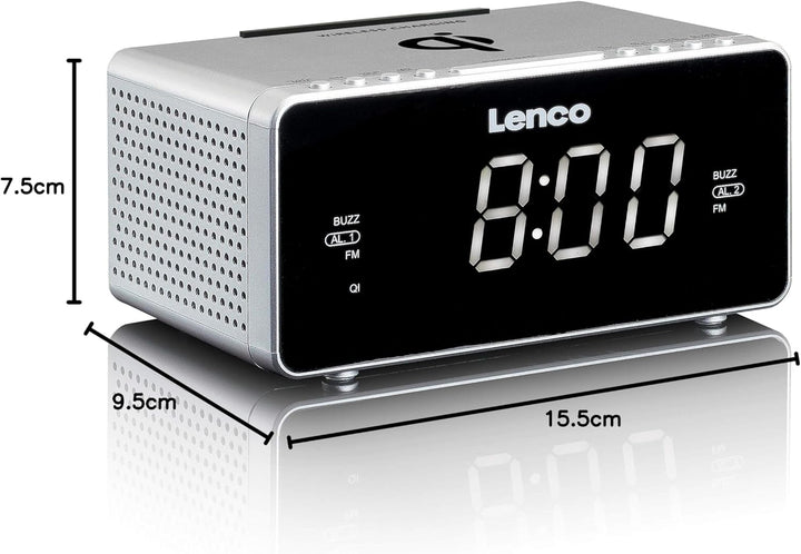 Lenco Radiowecker CR-550 mit 2 Weckzeiten 12 Zoll LED Display dimmbar Sleep-Timer Schlummerfunktion