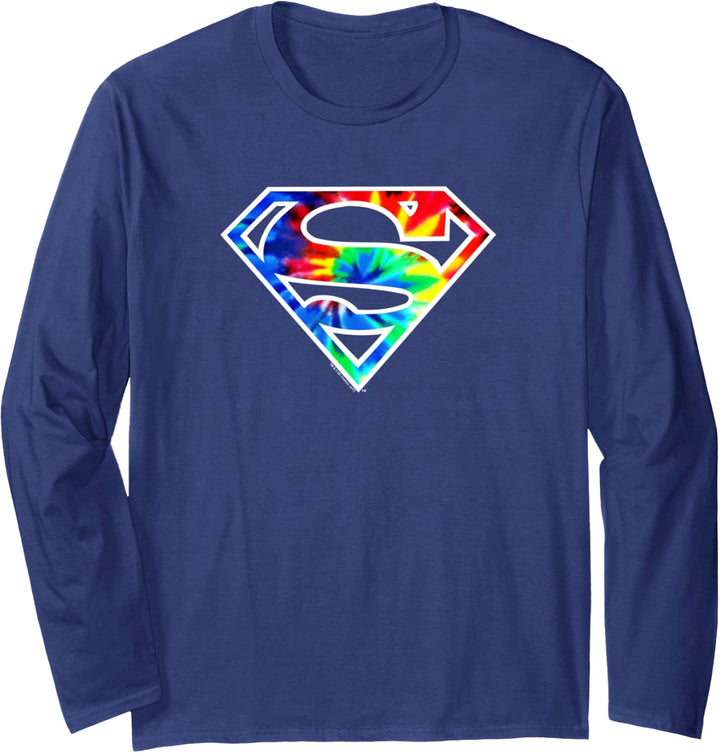Superman Tie Dye Logo Langarmshirt