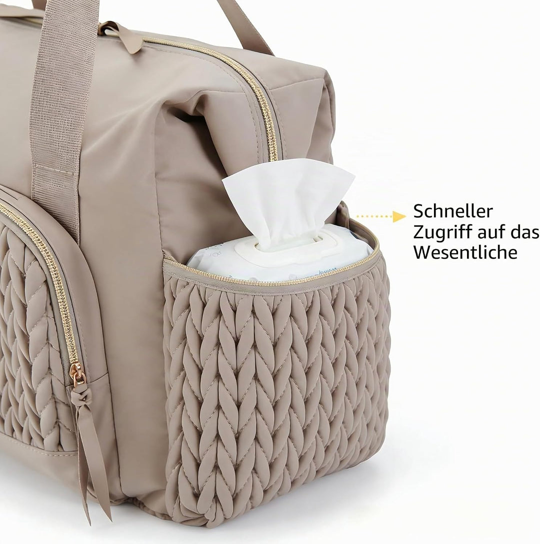 Wickeltasche gross - Multifunktionale Baby Wickeltasche für Mama mit Schnulleretui, wasserdicht, gro