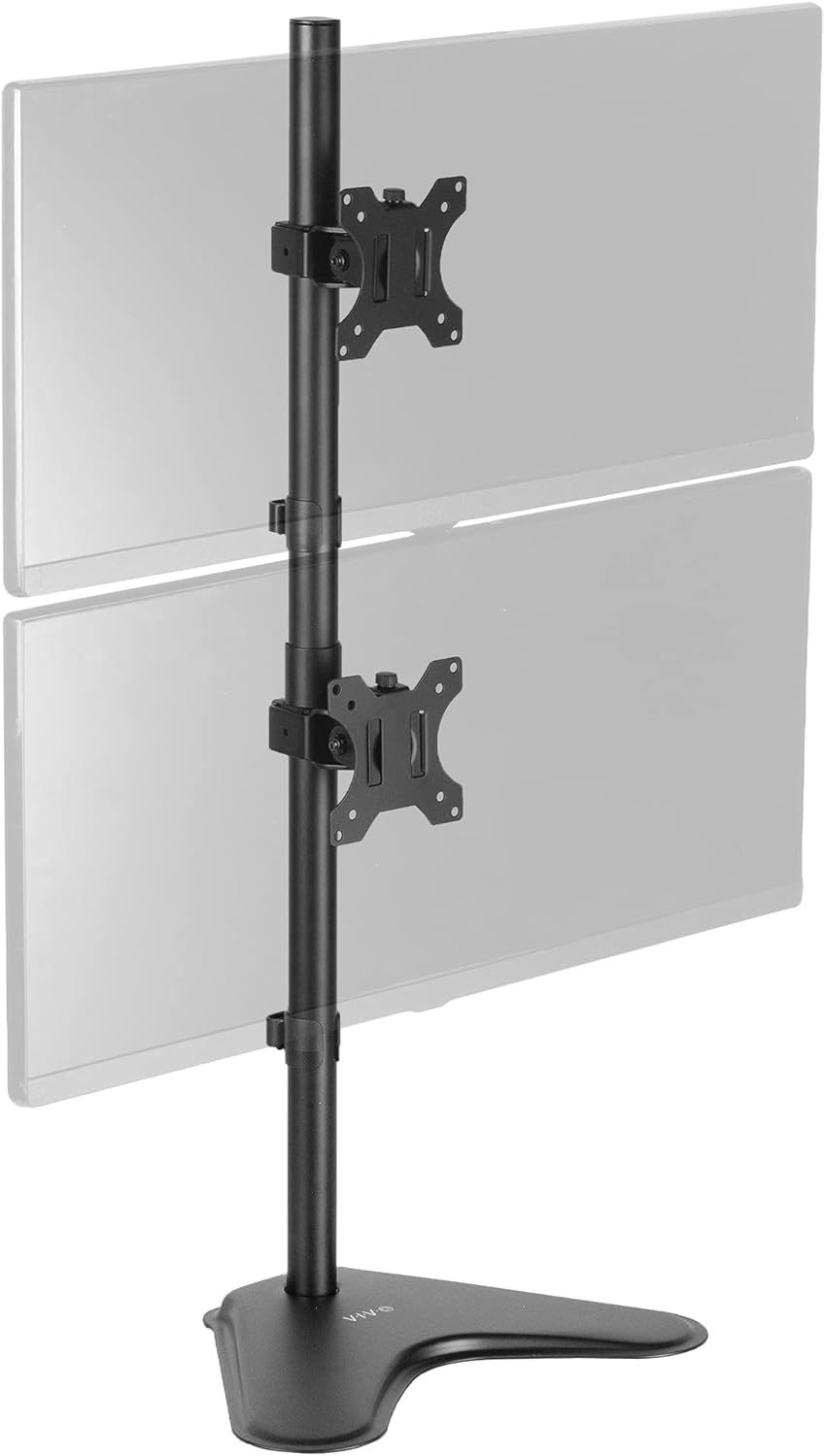 VIVO Stand-V002L Ständer für 2 Bildschirme bis zu 76,2 cm (30 Zoll) vertikal Vertikale Anordnung., V