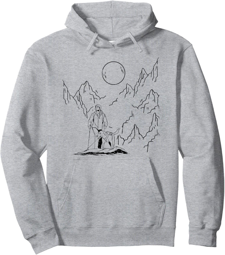 Berge Wanderin Hund Gassi Hundebesitzterin Pullover Hoodie