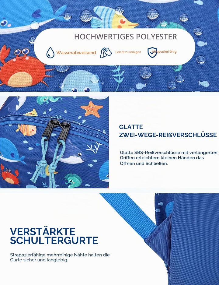 VASCHY Kinderrucksack, leicht, Schulranzen, Mädchen, Jungen, Grundschule, Kindergarten, 4 – 6 Jahre,