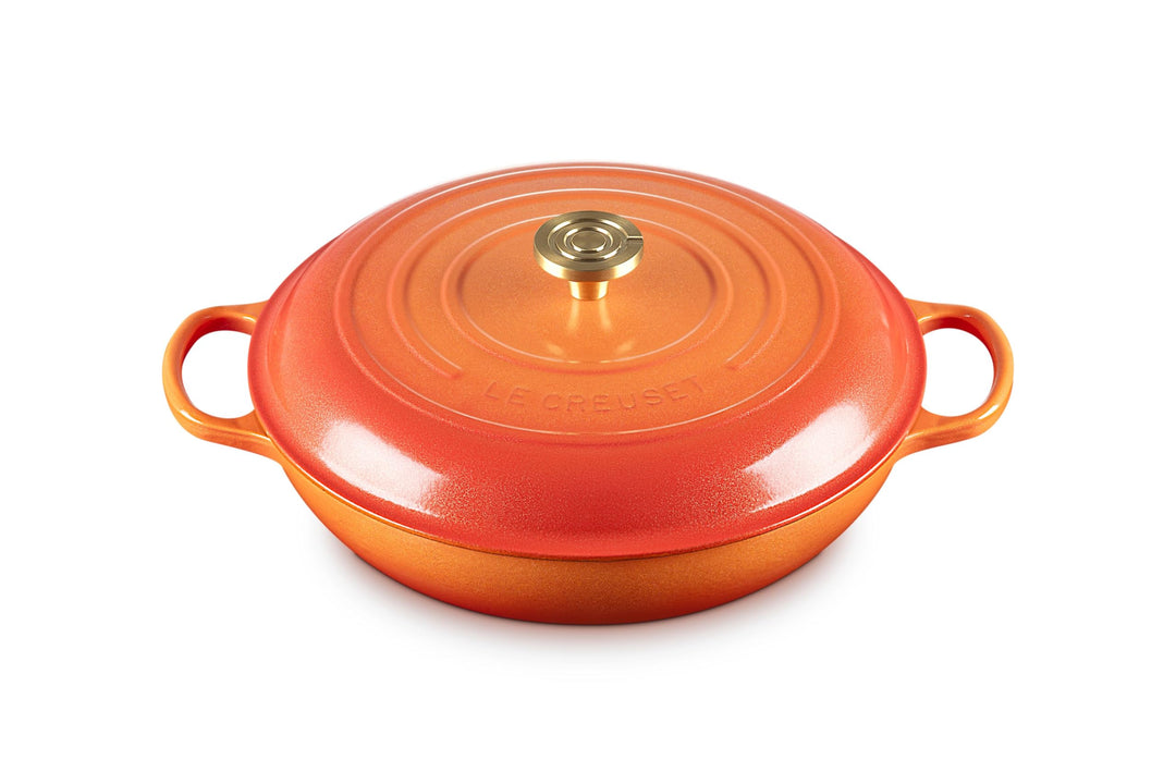Le Creuset Flamme Dorée Flache Kasserolle, 32 cm Volcanic 4.7 Liter, Volcanic 4.7 Liter