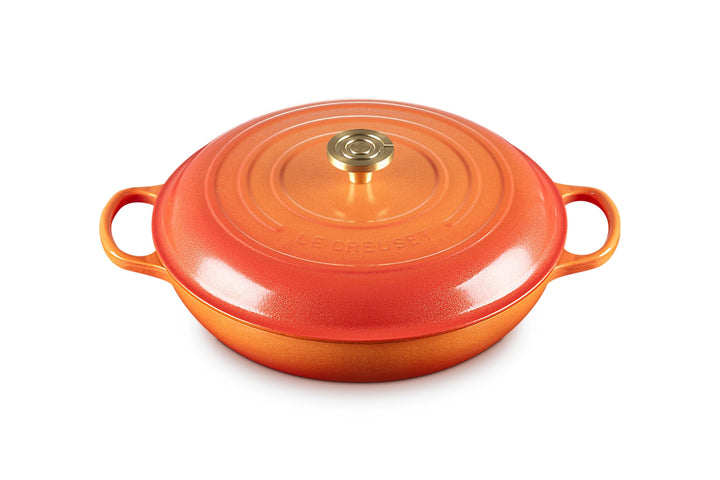 Le Creuset Flamme Dorée Flache Kasserolle, 32 cm Volcanic 4.7 Liter, Volcanic 4.7 Liter