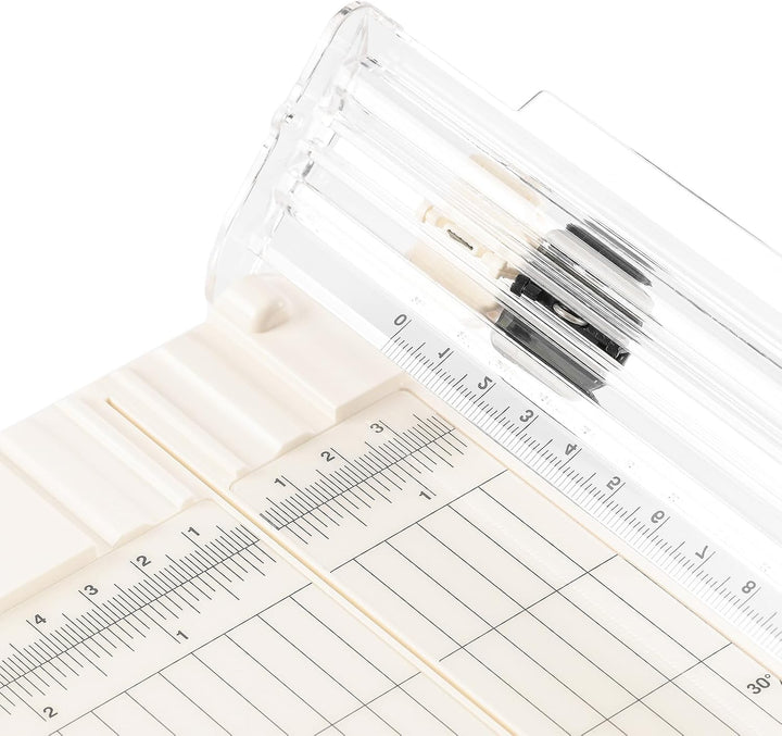 Vaessen Creative Papierschneider mit Falzbrett - Elfenbein - 15,2 x 30,5 cm - 2-in-1 Schneidemaschin