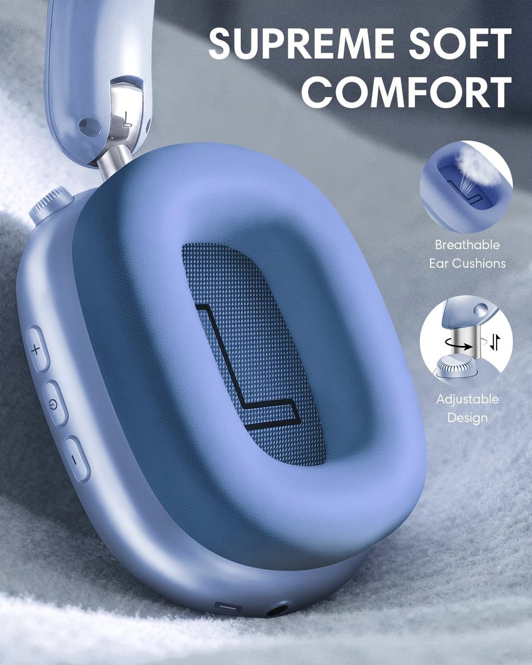 Wentronic Y02 Aktive Noise Cancelling Kopfhörer,60 Std.5 EQ-Musikmodi,Hi-Res-Audio,Tiefe Bässe,faltb