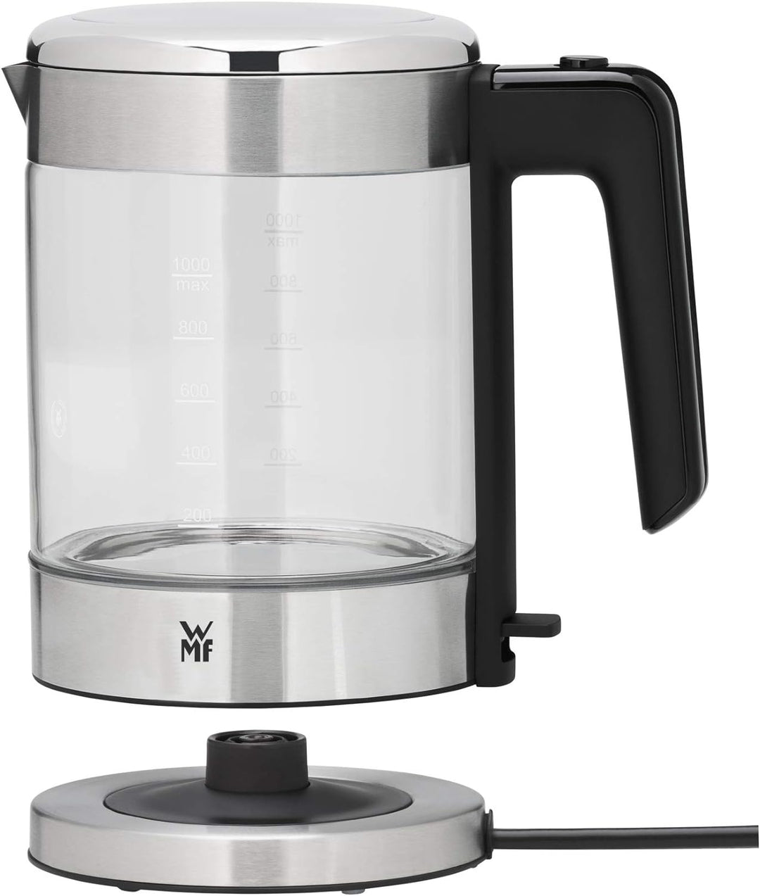 WMF Küchenminis Glas-Wasserkocher 1,0l, 1900 Watt, kabellos, Wasserstandanzeige &amp; Küchenminis Toaste