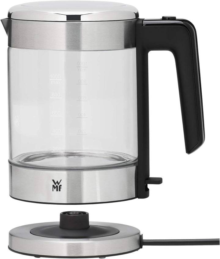 WMF Küchenminis Glas-Wasserkocher 1,0l, 1900 Watt, kabellos, Wasserstandanzeige &amp; Küchenminis Toaste