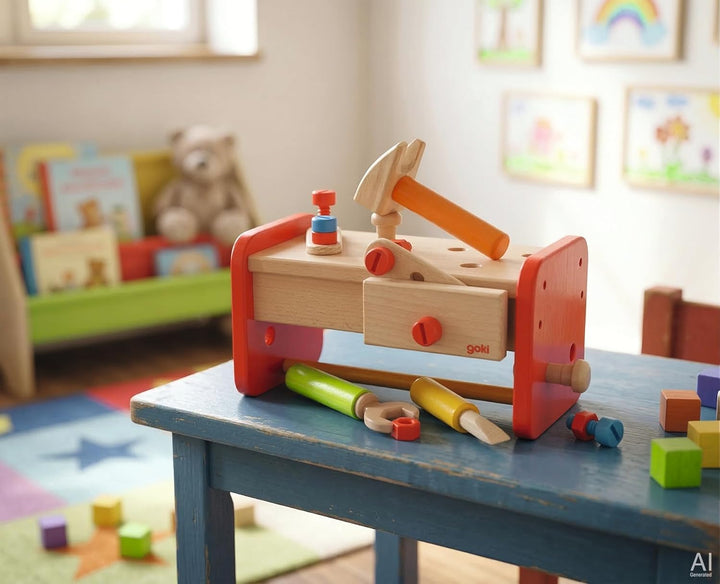 Goki 58871 Werkbank inklusive Aufbewahrungsbox