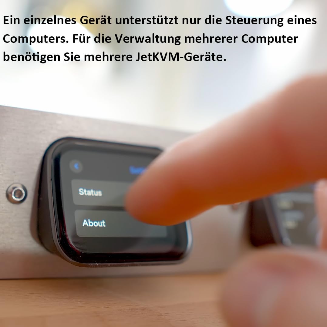 SZ JetKVM KVM Over IP Computer Remotely Control, IPKVM Open-Source Touchscreen LCD für IP/MAC/HDMI/U