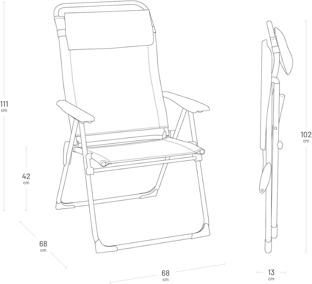 Lafuma ALU Stuhl Cham XL, Batyline, Rye II, 67,5 x 68 x 111 cm Seigle Ii, Seigle Ii