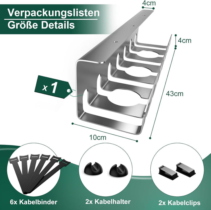 Oududianzi 1 Stück Kabelkanal Schreibtisch, Kabelführung Schreibtisch, Kabelmanagement Schreibtisch