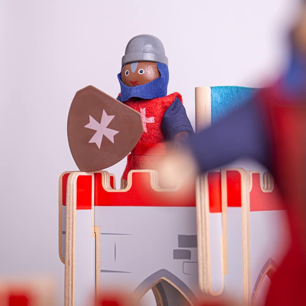 Bigjigs Spielzeug Holz Mittelalterliche Ritter - Holzpuppenhaus Figuren, Spielset