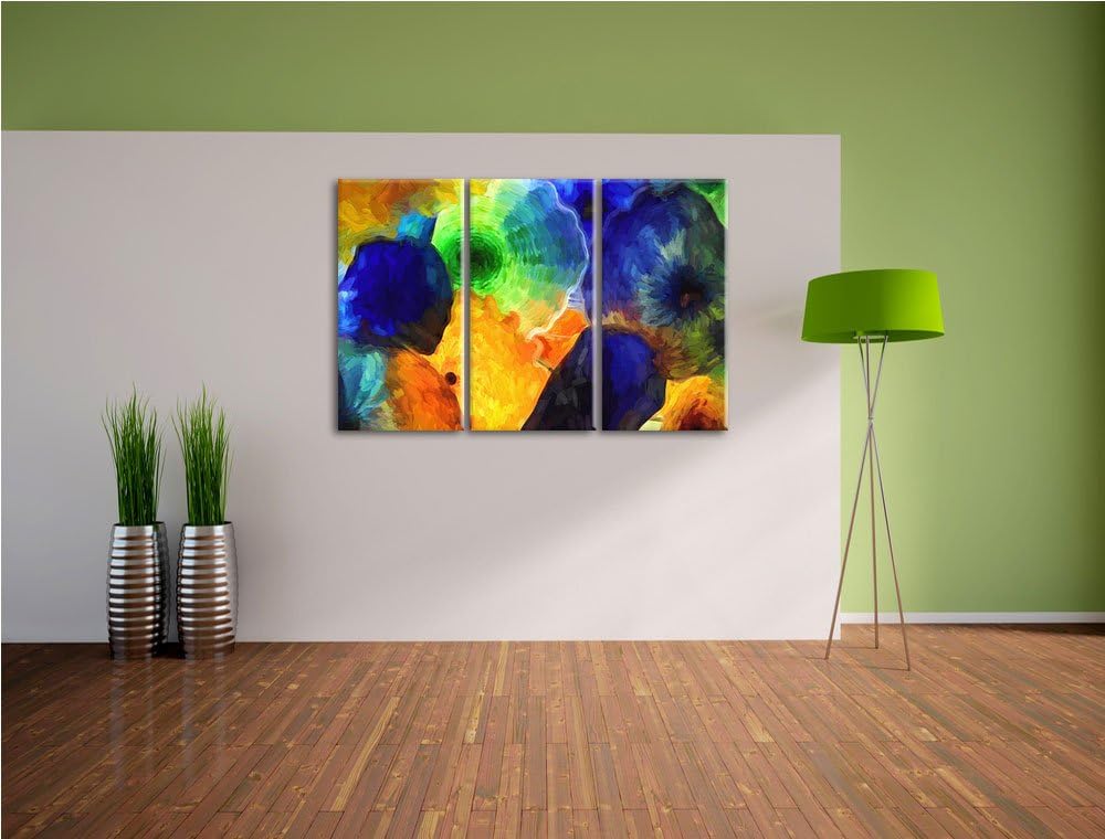 bunte Quallen NewArt 3-Teiler Leinwandbild 120x80 Bild auf Leinwand, XXL riesige Bilder fertig gerah