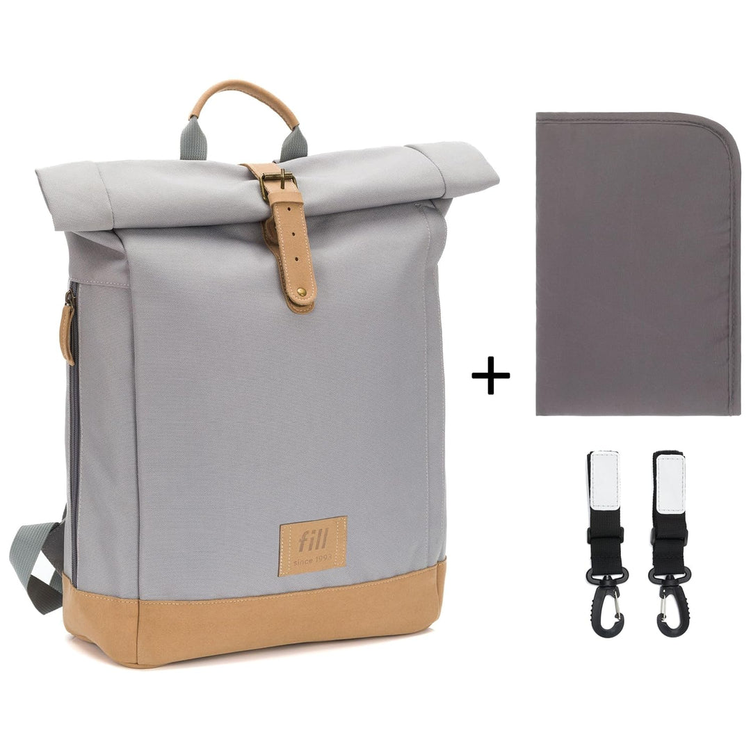 Fillikid Wickelrucksack Berlin | Baby Wickelrucksack mit Kinderwagenbefestigung | Wickeltasche Rucks