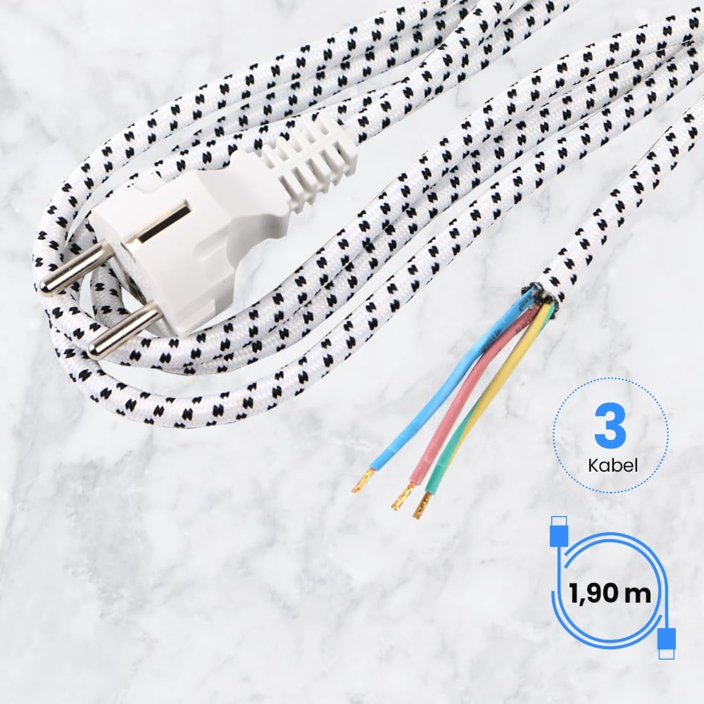 Anakel Home Anschlussleitung 3x1,5 Netzkabel Anschlusskabel Schukostecker für Dampfbügeleisen