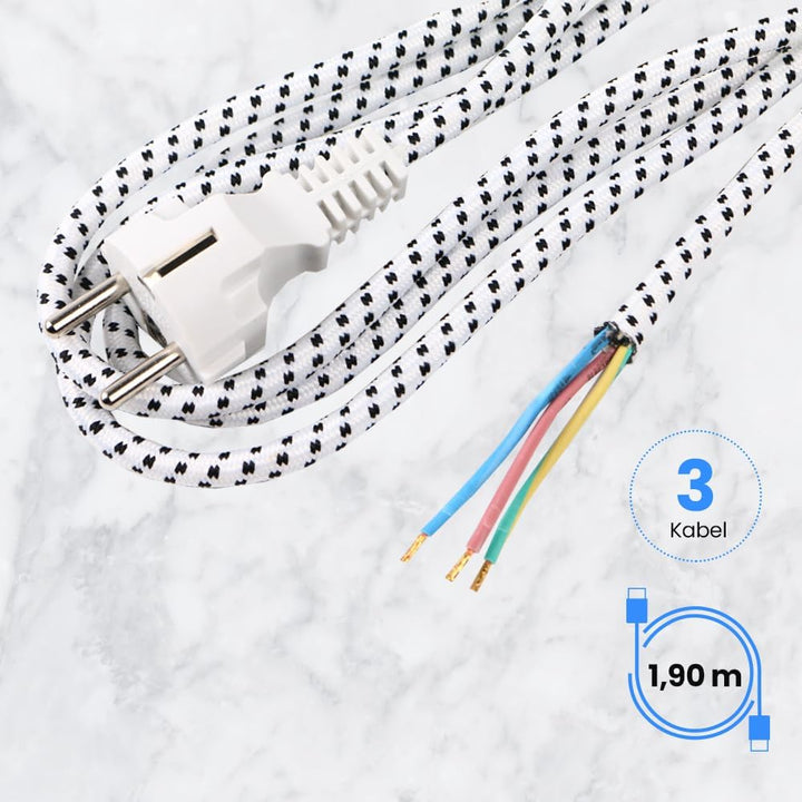 Anakel Home Anschlussleitung 3x1,5 Netzkabel Anschlusskabel Schukostecker für Dampfbügeleisen