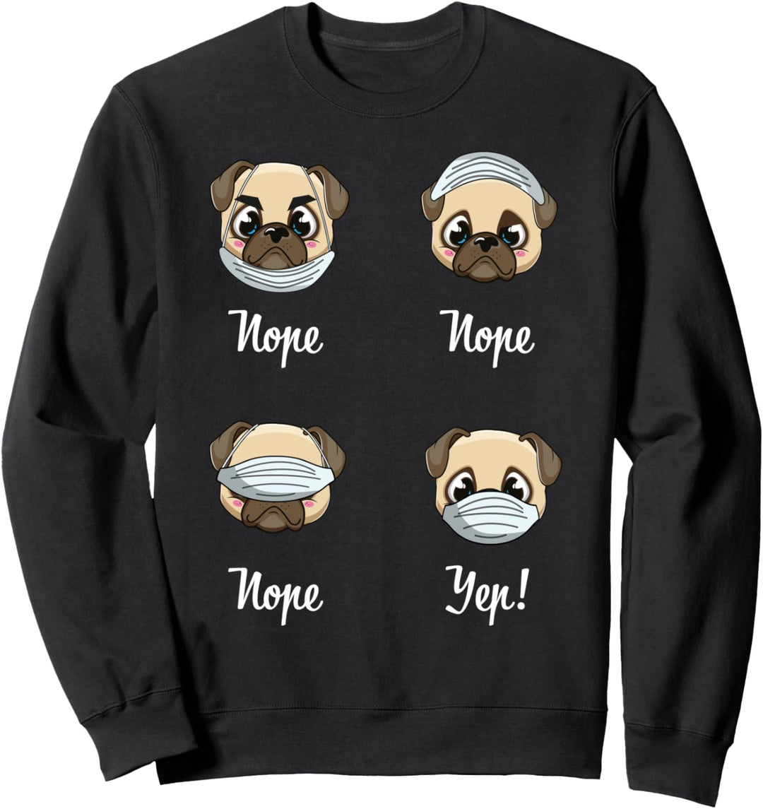 Gesichtsmaske Mops Lustiger Hunde Mund Nasen Maske Mops Sweatshirt