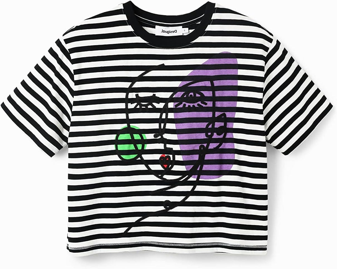 Desigual Damen T-Shirt XXL Schwarz, XXL Schwarz