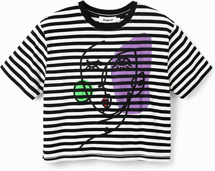 Desigual Damen T-Shirt XXL Schwarz, XXL Schwarz