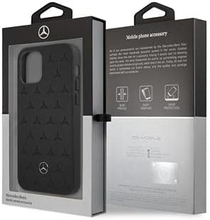CG MOBILE Hülle für iPhone 12 Pro Max - Leder schwarz mit Sternen Muster - Mercedes-Benz