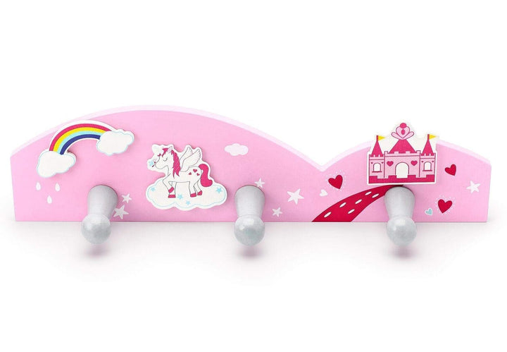 Mousehouse Gifts - Kinder Garderobenleiste mit 3 Haken - Einhorn - für Mädchen