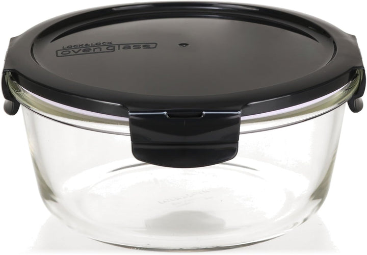 LOCK & LOCK Frischhaltedosen aus Glas mit Deckel, 3er Set rund - OVEN GLASS - Für den Kühlschrank &