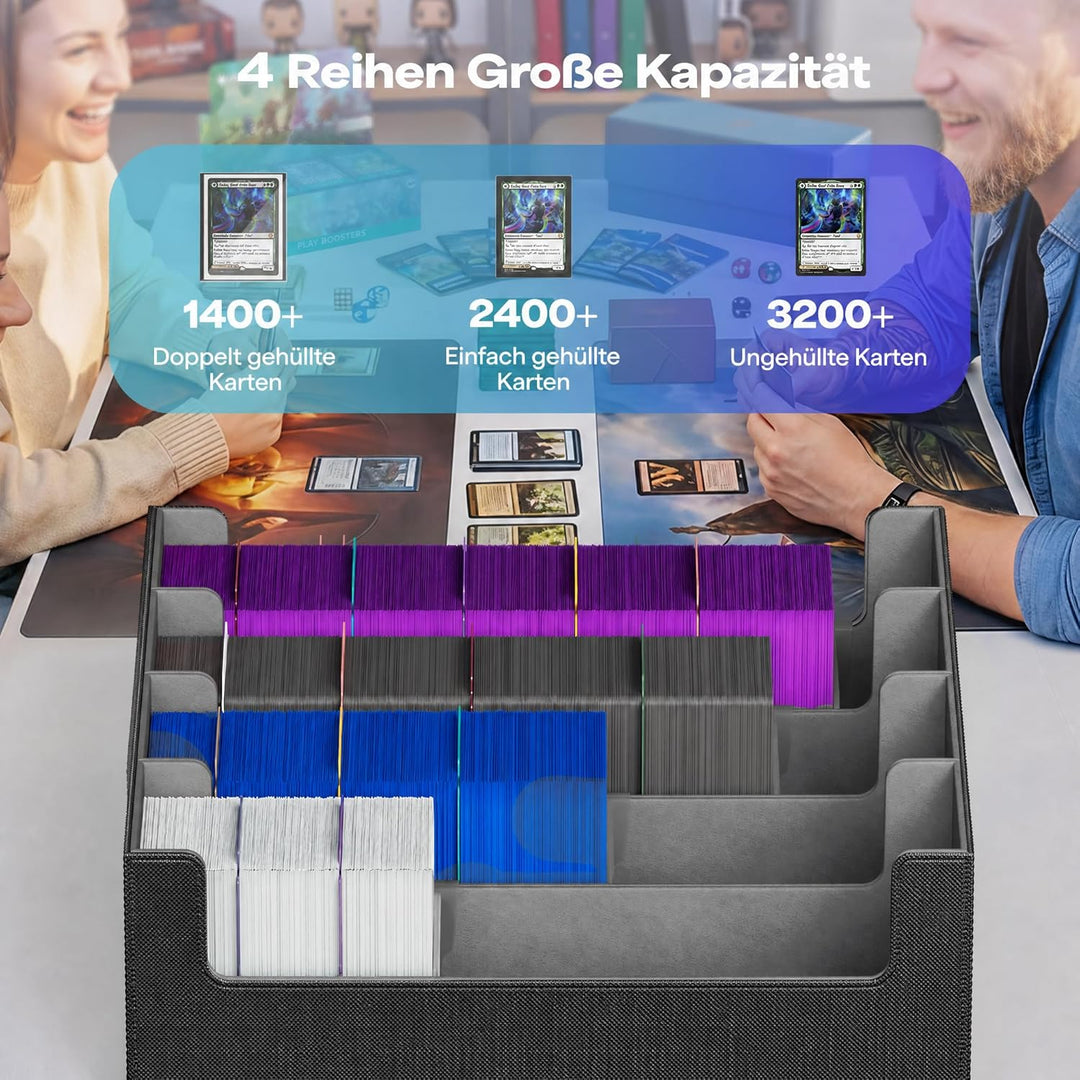 Kartenaufbewahrungsbox für Trading Cards, 2400+ MTG Commander Deck Box mit 24pcs bunten Teilern, Kar