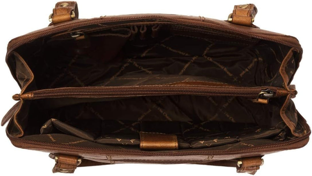 The Chesterfield Brand Antique Buff Elly Schultertasche Leder 30 cm Cognac Einheitsgrösse, Cognac Ei