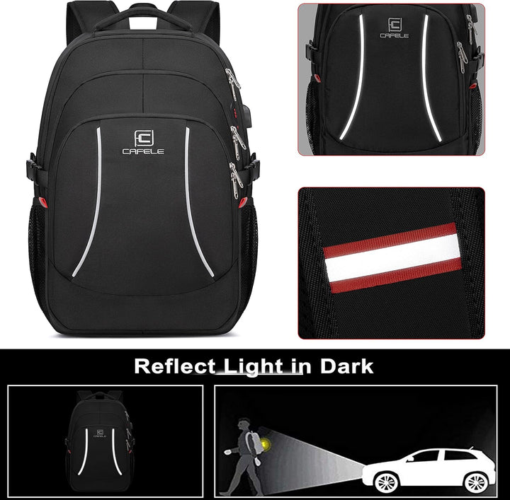 Cafele Rfid Anti-Diebstahl-Rucksack Laptop Schulrucksack Teens Bookbag Mittlerer Computerrucksack mi