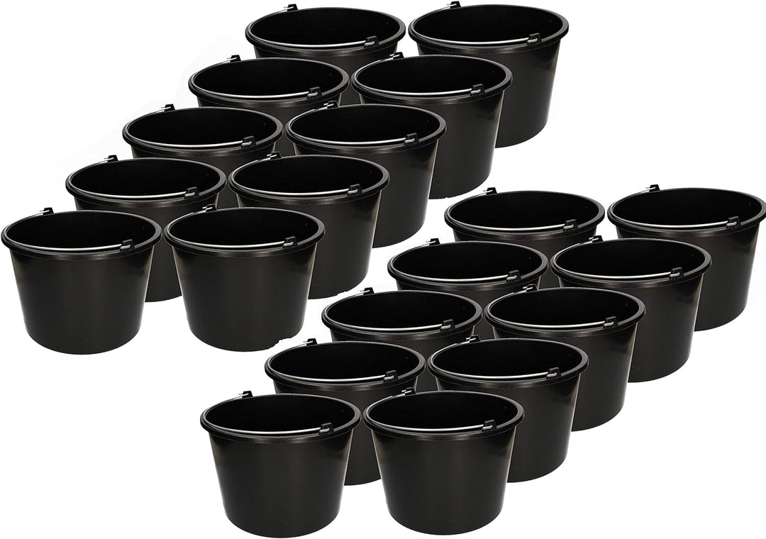 KOTARBAU 20er Set Baueimer 12 L aus Kunststoff Putzeimer Mörteleimer Zementeimer Wassereimer Gartene