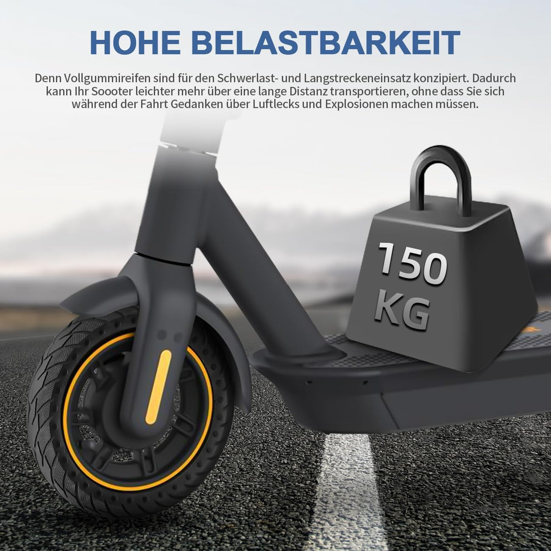 Prodrocam 10 x 2,5 Vollgummireifen 60/70-6,5 Solide Reifen für Segway Ninebot Max G30 Elektroroller