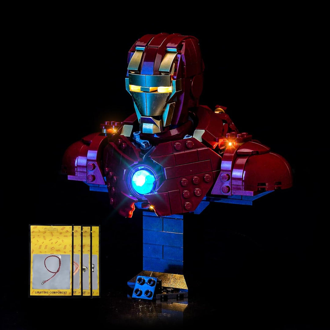 Version mit Lichtsteuerung Licht-Kit Kompatibel mit Lego 76327 Iron Man MK4 Bust (Nicht Lego), Led B