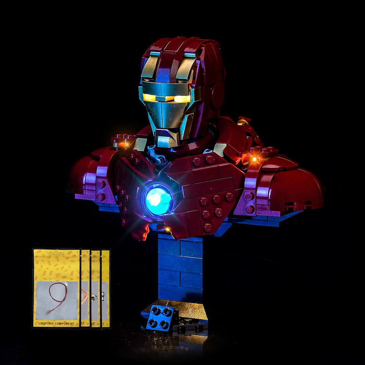 Version mit Lichtsteuerung Licht-Kit Kompatibel mit Lego 76327 Iron Man MK4 Bust (Nicht Lego), Led B