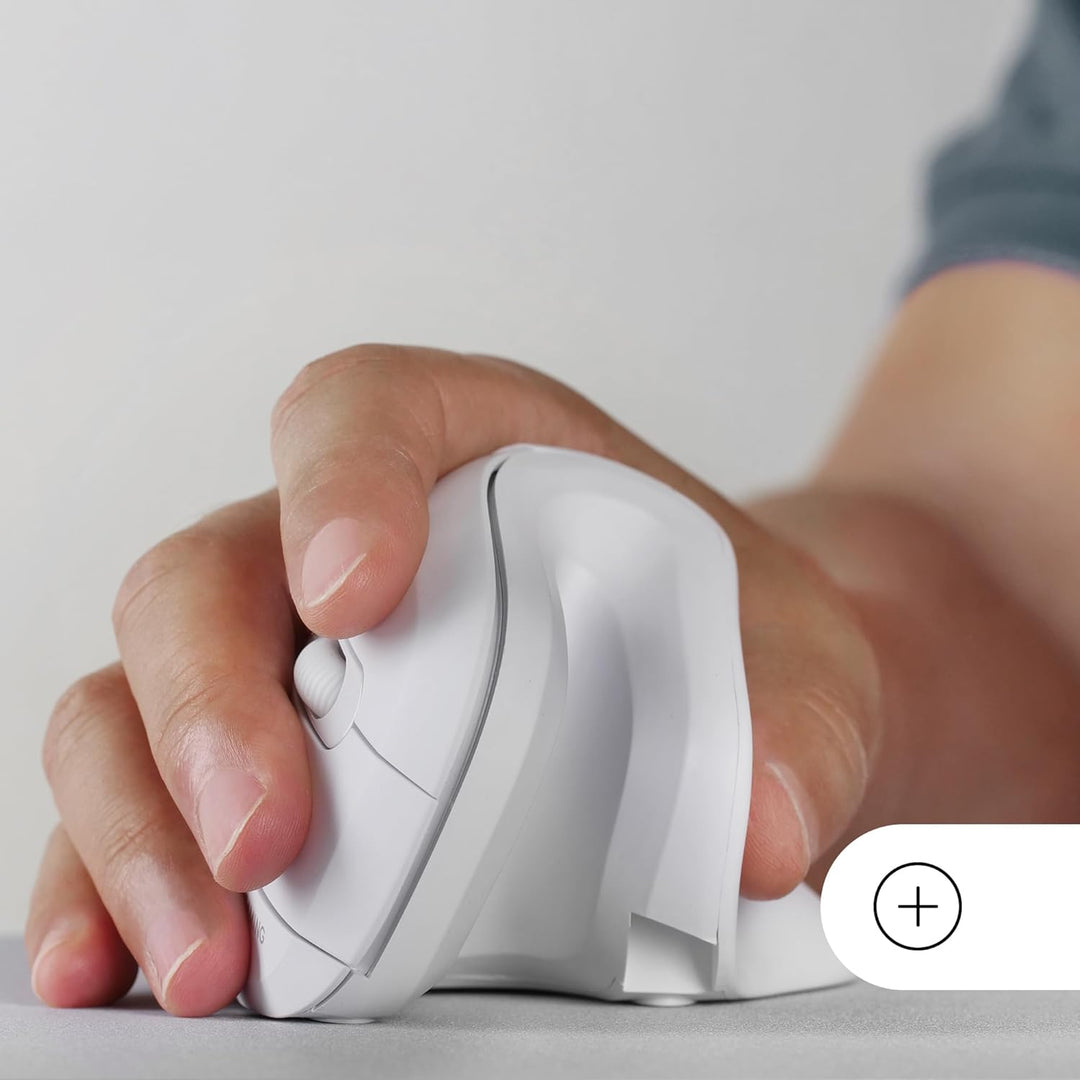 Mars Gaming MMW-ERGOPRO Weiss, Ergonomische Vertikale Kabellose Maus, Gefaltetes Design, Optischer S